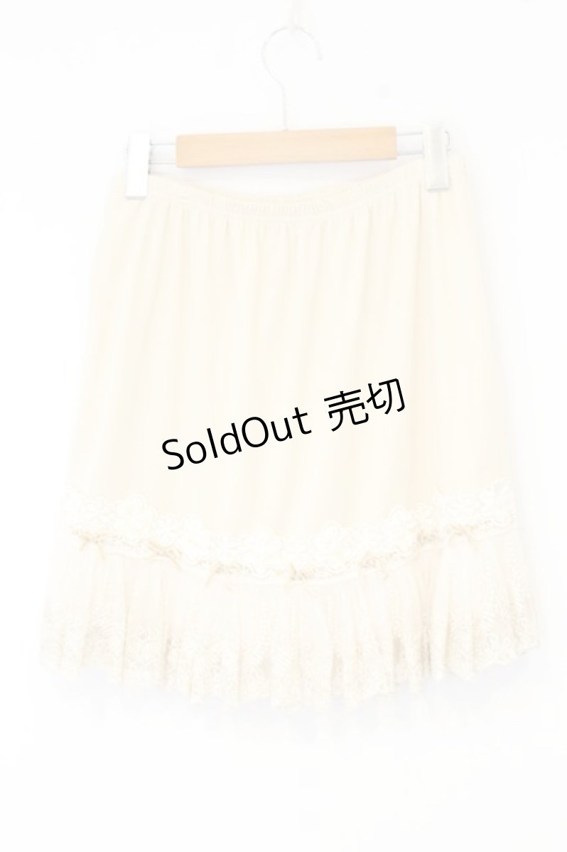 画像3: axes femme / レース＆ベロアリボン使いペチスカート M 生成り O-26-10-12-072-AX-SK-IG-OS (3)