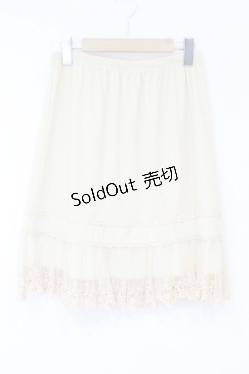 画像1: axes femme / 裾モチーフレース使いペチスカート M イエロー系 O-26-10-12-074-AX-SK-IG-OS (1)