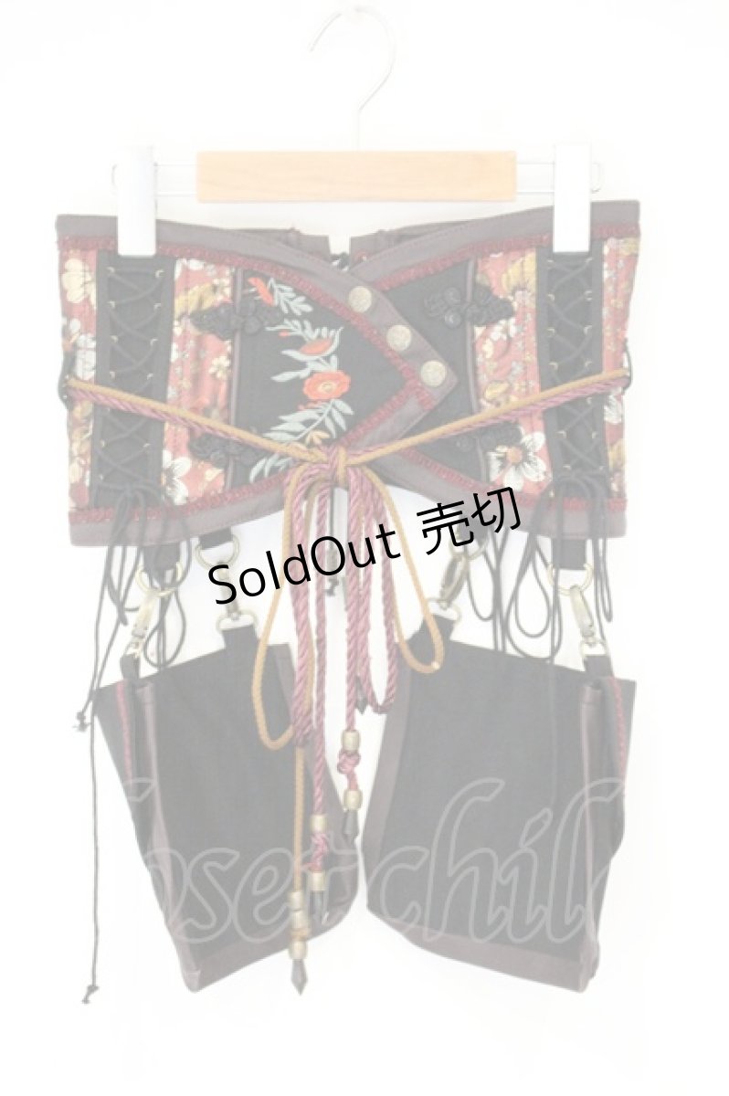 画像1: Ozz oneste / ポーチ付きコルセット  ブラック×レッド系 O-26-10-12-084-OO-TO-IG-OS (1)