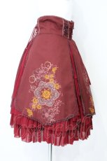 画像4: Ozz oneste / 和チャイナプリント刺繍スカート  ワイン O-26-10-12-087-OO-SK-IG-OS (4)