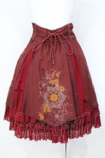 画像5: Ozz oneste / 和チャイナプリント刺繍スカート  ワイン O-26-10-12-087-OO-SK-IG-OS (5)