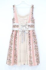 画像1: axes femme / ローズストライプフロントリボンワンピース M ピンク O-26-10-12-008-AX-OP-IG-OS (1)