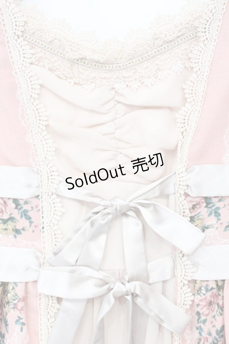 画像2: axes femme / ローズストライプフロントリボンワンピース M ピンク O-26-10-12-008-AX-OP-IG-OS (2)
