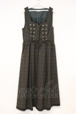 画像1: axes femme POETIQUE / レースアップロングワンピース M グリーン O-26-10-12-017-AX-OP-OW-OS (1)