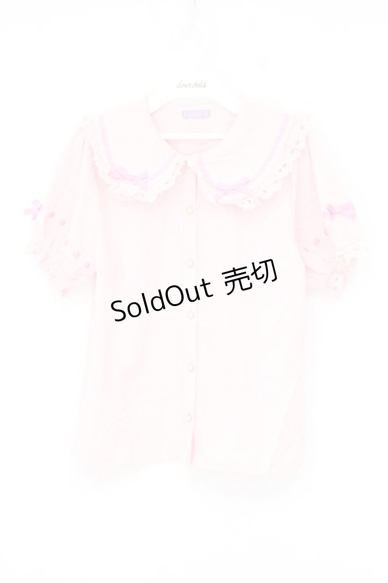 画像1: axes femme kawaii / 梯子レース半袖ブラウス M ピンク O-26-10-12-022-AX-BL-OW-OS (1)