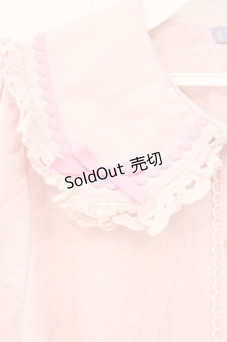 画像2: axes femme kawaii / 梯子レース半袖ブラウス M ピンク O-26-10-12-022-AX-BL-OW-OS (2)