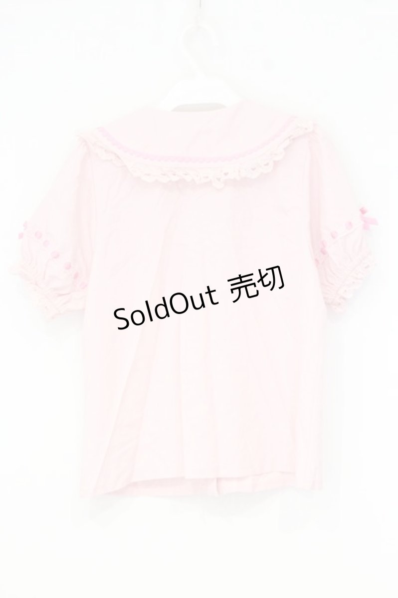 画像4: axes femme kawaii / 梯子レース半袖ブラウス M ピンク O-26-10-12-022-AX-BL-OW-OS (4)