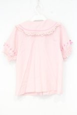 画像4: axes femme kawaii / 梯子レース半袖ブラウス M ピンク O-26-10-12-022-AX-BL-OW-OS (4)