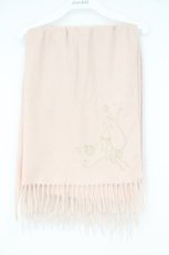 画像1: axes femme POETIQUE / 時計うさぎ刺繍大判ストール  ピンク O-26-10-12-026-AX-ZA-OW-OS (1)