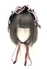 画像2: metamorphose / はしごレースリボンヘッドドレス(無地)  パープル×シロ O-26-10-13-037-ME-AC-OW-OS (2)