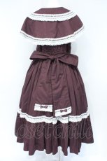 画像5: metamorphose / 【プラスサイズ】はしごレースリボンミディアムケープ付きジャンパースカート (無地) 2 パープル×シロ O-26-10-13-038-ME-OP-OW-OS (5)