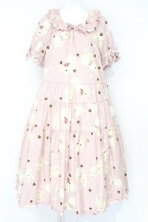 PINK HOUSE / Rabbit Marchプリントミディワンピース ピンク O-26-10