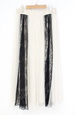 Preview of Style レース×チュール切替スカート M アイボリー×クロ