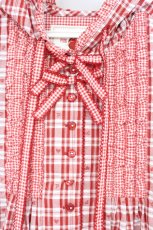 画像2: PINK HOUSE / ハートロゴジャガードチェックフードブラウス  アカ O-26-10-13-058-LO-BL-OW-OS (2)