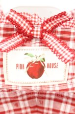 画像5: PINK HOUSE / ハートロゴジャガードチェックフードブラウス  アカ O-26-10-13-058-LO-BL-OW-OS (5)