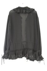 画像4: INGEBORG / プリーツフリルはしごリボンオーバーブラウス  クロ O-26-10-13-059-LO-BL-OW-OS (4)
