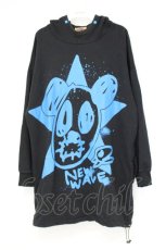 画像1: SUPER LOVERS / NEW WAVE MERRY BIGフーディー  ブラック×ブルー O-26-10-13-011-PU-TO-IG-OS (1)