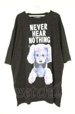 Preview of NEVER HEAR BEAR Tシャツ  ブラック