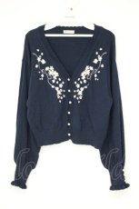 画像1: axes femme / SAKURA刺繍ショートカーディガン F ネイビー O-26-10-13-018-AX-TO-IG-OS (1)