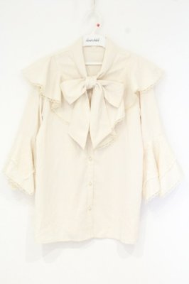 Preview of タイ付姫袖風フリルブラウス F アイボリー