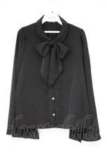 画像1: axes femme / スリットフレアスリーブブラウス M クロ O-26-10-13-032-AX-BL-IG-OS (1)