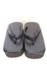 画像2: rezen / 霞柄雪駄サンダル 23.5cm 本紫 O-26-10-14-014-LO-SH-OW-OS (2)