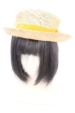 画像1: Jane Marple Dans Le Salon / Bao velvet ribbon HAT　キャノティエ  ナチュラル×マスタード O-26-10-14-025-JM-AC-OW-OS (1)