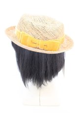 画像2: Jane Marple Dans Le Salon / Bao velvet ribbon HAT　キャノティエ  ナチュラル×マスタード O-26-10-14-025-JM-AC-OW-OS (2)