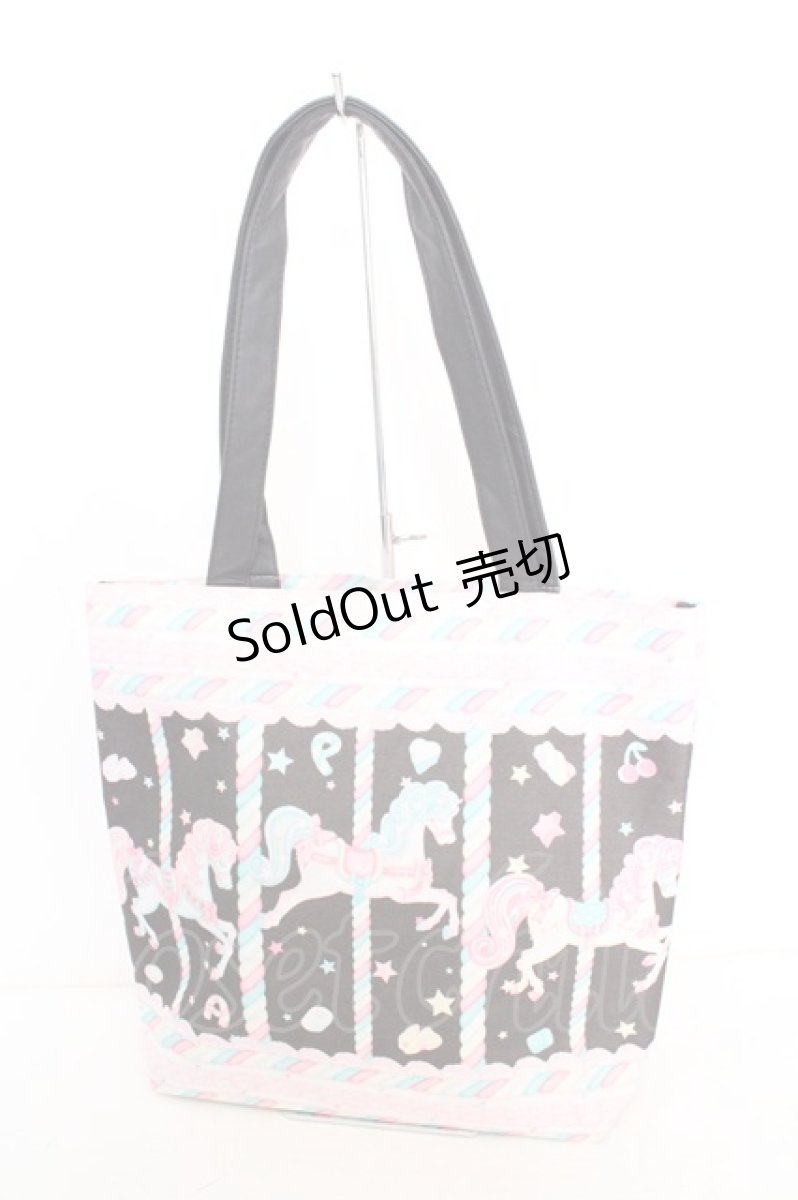 画像2: Angelic Pretty / Sugary Carnival柄ビッグトートバッグ  クロ O-26-10-14-033-AP-BG-IG-OS (2)