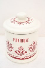 画像1: PINK HOUSE / 陶器キャニスター  シロ×アカ O-26-10-14-039-LO-ZA-OW-OS (1)
