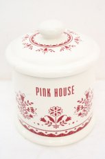 画像1: PINK HOUSE / 陶器キャニスター  シロ×アカ O-26-10-14-040-LO-ZA-OW-OS (1)
