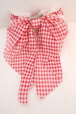 画像2: BABY,THE STARS SHINE BRIGHT / Fluffy Gingham Heart リボンバレッタ  えんじ O-26-10-14-043-BA-AC-OW-OS (2)