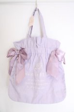画像1: Maison de FLEUR / EC限定キャンバスダブルリボンギャザートート  ラベンダー O-26-10-15-034-LO-BG-OW-OS (1)