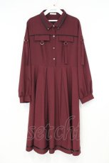 画像1: axes femme / ミリタリー風シャツワンピース F ワイン O-26-10-15-1028-AX-OP-OW-OS (1)