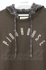 画像2: PINK HOUSE / タータンチェックフード付きロゴトレーナー  ブラウン O-26-10-15-1054-LO-TO-OW-OS (2)