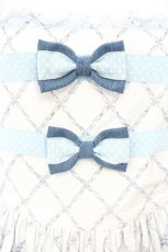 画像2: Shirley Temple / リトルバレリーナプリントジャンパースカート(Sister)  サックス×シロ O-26-10-15-1006-ET-OP-IG-OS (2)