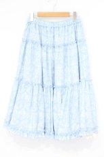 画像1: m petit by misako / NINA'Sギャザースカート L サックス×アイボリー O-26-10-15-1067-LO-SK-IG-OS (1)