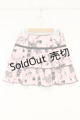 Preview of スウィーツ柄ティアードスカート  ピンク