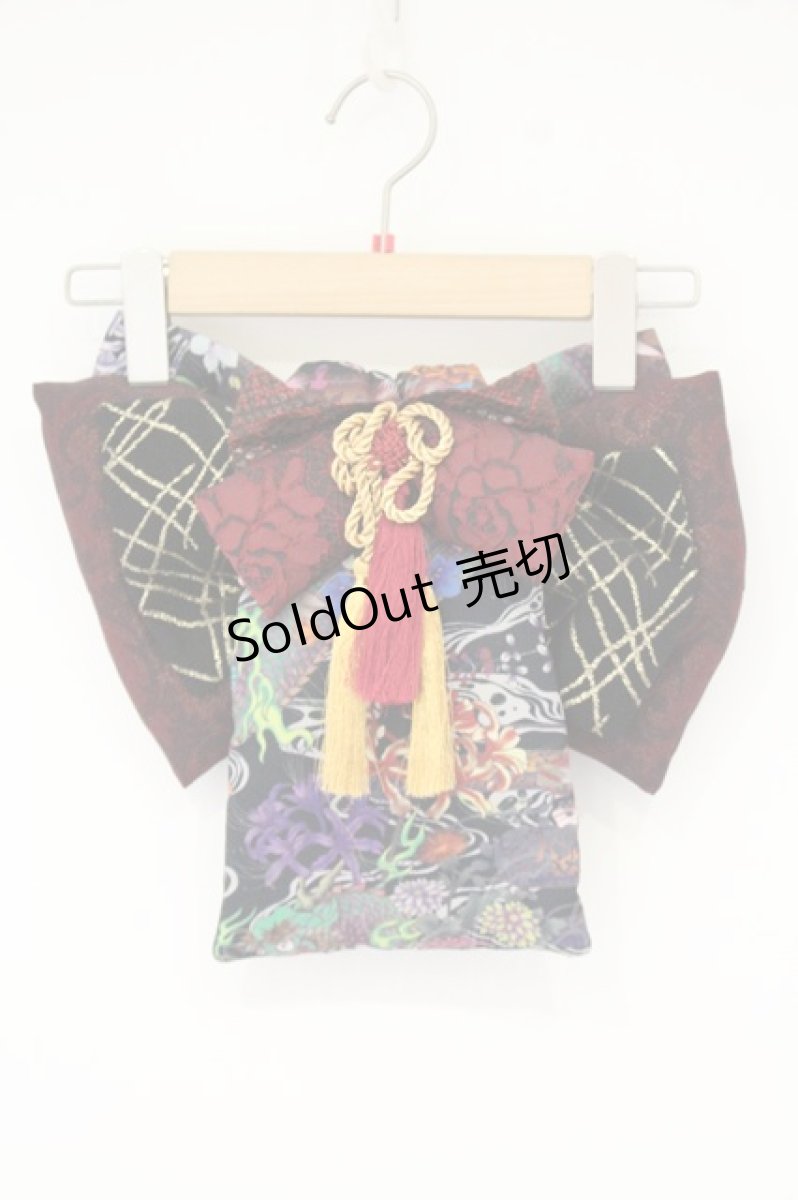 画像1: Qutie Frash / パティキュラ限定飾り帯  ワイン×マルチカラー O-26-10-15-1020-QU-ZA-IG-OS (1)