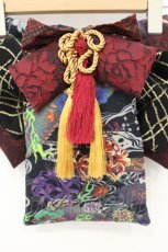 画像2: Qutie Frash / パティキュラ限定飾り帯  ワイン×マルチカラー O-26-10-15-1020-QU-ZA-IG-OS (2)