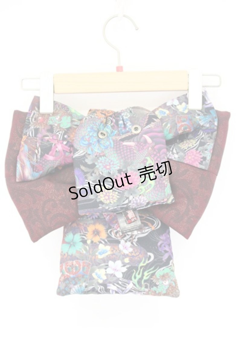 画像4: Qutie Frash / パティキュラ限定飾り帯  ワイン×マルチカラー O-26-10-15-1020-QU-ZA-IG-OS (4)