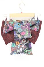 画像4: Qutie Frash / パティキュラ限定飾り帯  ワイン×マルチカラー O-26-10-15-1020-QU-ZA-IG-OS (4)