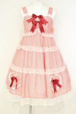 画像1: BABY,THE STARS SHINE BRIGHT / Fluffy Gingham Heart ベビードール  えんじ O-26-10-17-002-BA-OP-OW-OS (1)