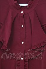 画像2: axes femme / フロントフリル姫袖風ブラウス F ワイン O-26-10-17-029-AX-BL-OW-OS (2)