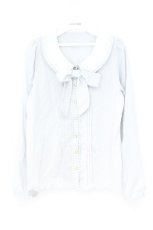 画像1: Ank Rouge / カットワーク丸襟ブラウス M グレー O-26-10-17-065-CA-BL-OW-OS (1)