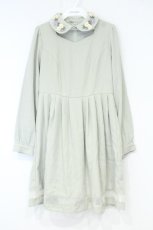 画像1: an another angelus / 襟リボン刺繍ワンピース F グリーン O-26-10-17-073-CA-OP-OW-OS (1)