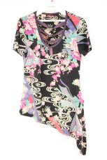 画像1: Qutie Frash / 3連ベルト和柄Tシャツ  クロ O-26-10-17-076-QU-TO-OW-OS (1)