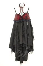 画像1: Qutie Frash / ホルター付きコルセットキャミワンピース  レッド×ブラック O-26-10-17-083-QU-OP-OW-OS (1)