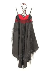 画像4: Qutie Frash / ホルター付きコルセットキャミワンピース  レッド×ブラック O-26-10-17-083-QU-OP-OW-OS (4)