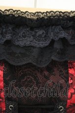 画像2: Qutie Frash / ベアトップワンピース  レッド×ブラック O-26-10-17-087-QU-TO-OW-OS (2)